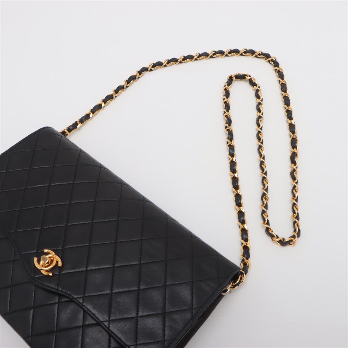 Chanel CC Logo Matelasse Bolso con cadena de piel de cordero Negro en venta 2