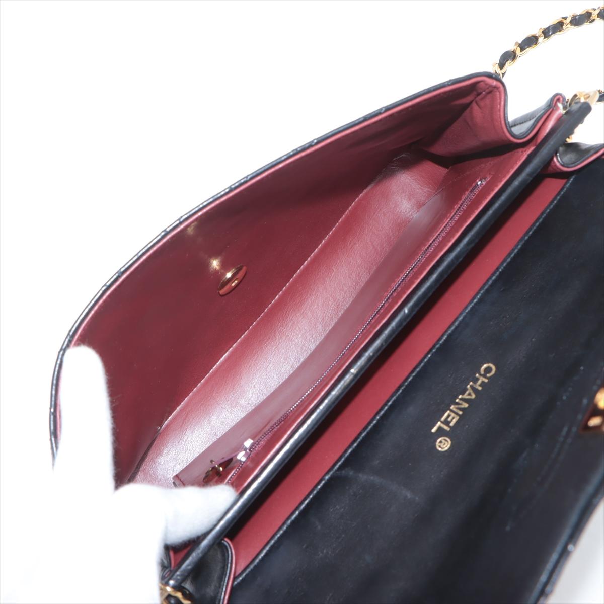 Chanel CC Logo Matelasse Bolso con cadena de piel de cordero Negro en venta 3