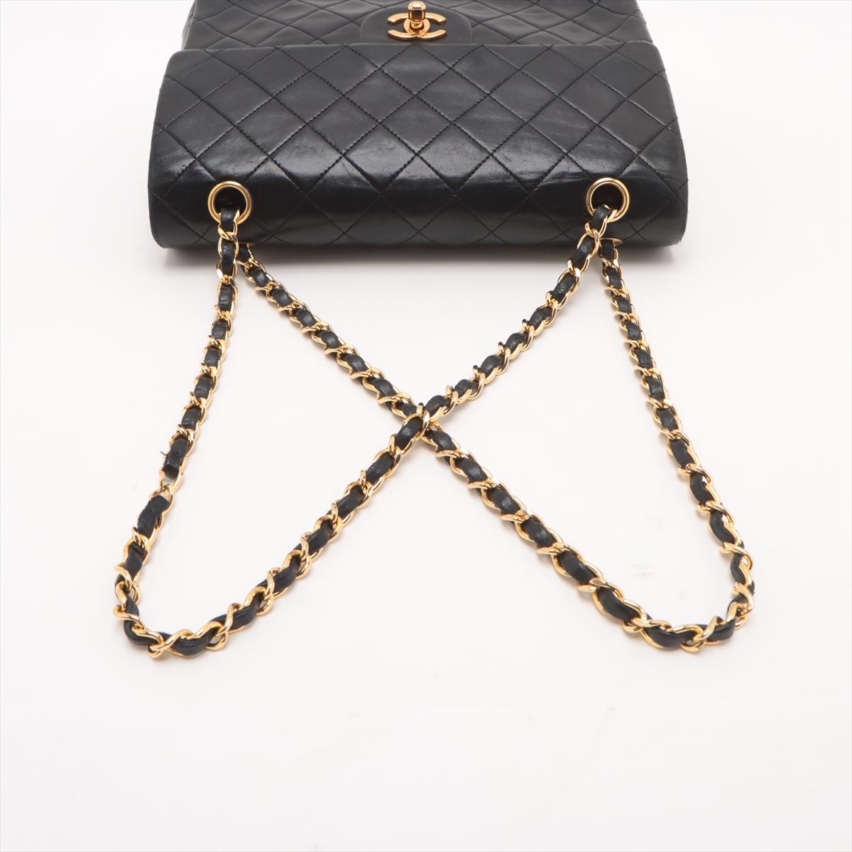 Chanel CC Logo Matelasse Lammleder Tasche mit doppelter Klappe und doppelter Kette Schwarz *VORBESTELLUNG* im Angebot 2
