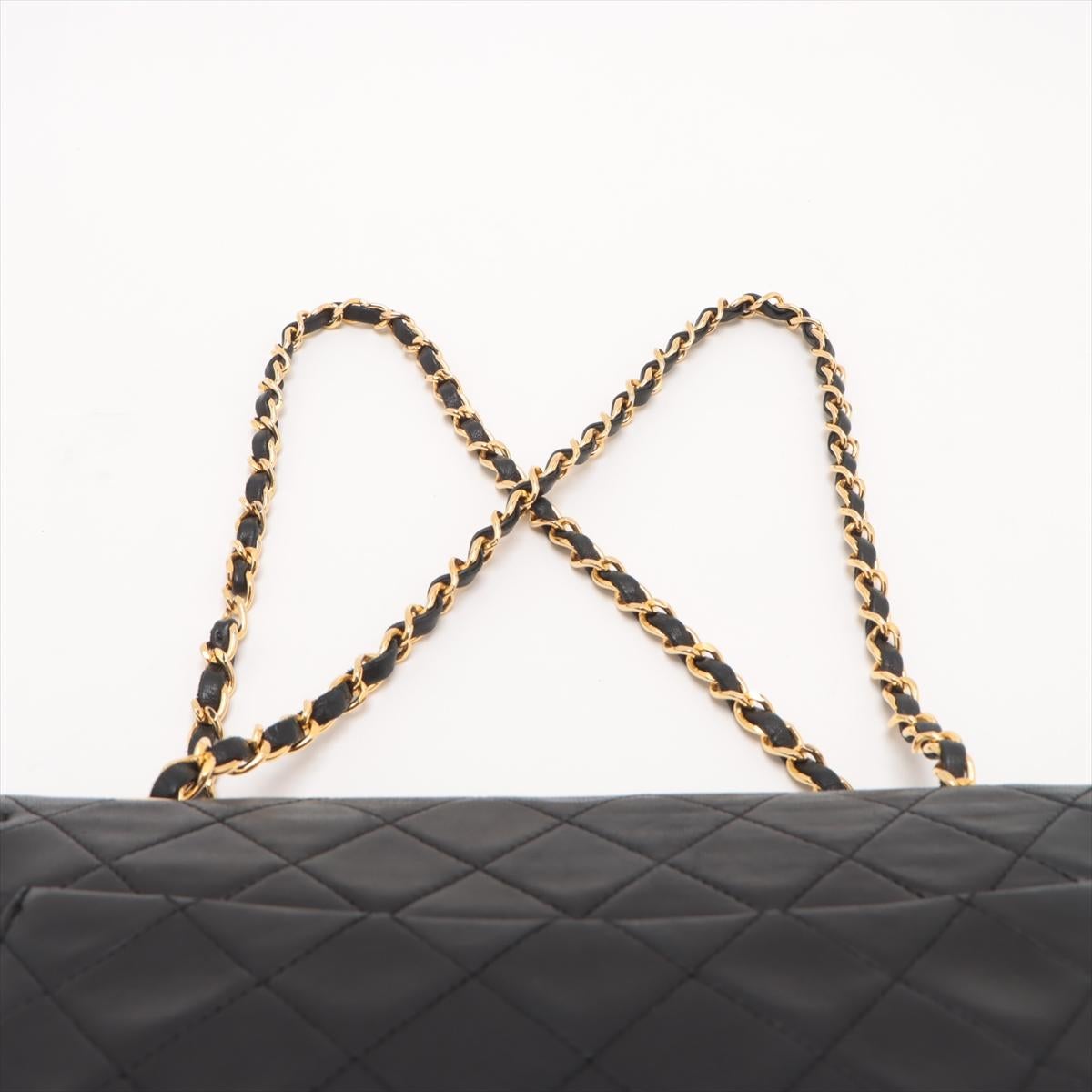 Chanel CC Logo Matelasse Lammleder Tasche mit doppelter Klappe und doppelter Kette Schwarz *VORBESTELLUNG* im Angebot 3