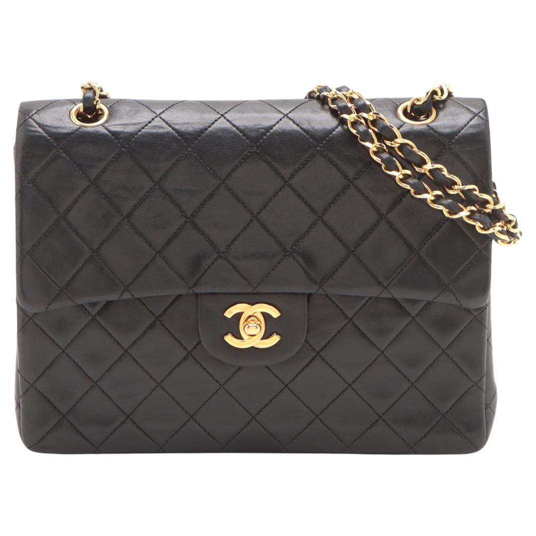 Chanel CC Logo Matelasse Lammleder Tasche mit doppelter Klappe und doppelter Kette Schwarz *VORBESTELLUNG* im Angebot