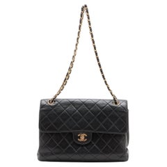 Chanel CC Logo Matelasse Lambskin Single Flap Double Chain Bag Black * PREORDER
