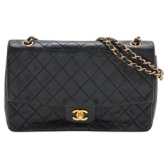 Chanel CC Logo Matelasse Lambskin Single Flap Double Chain Bag Black *PREORDER*