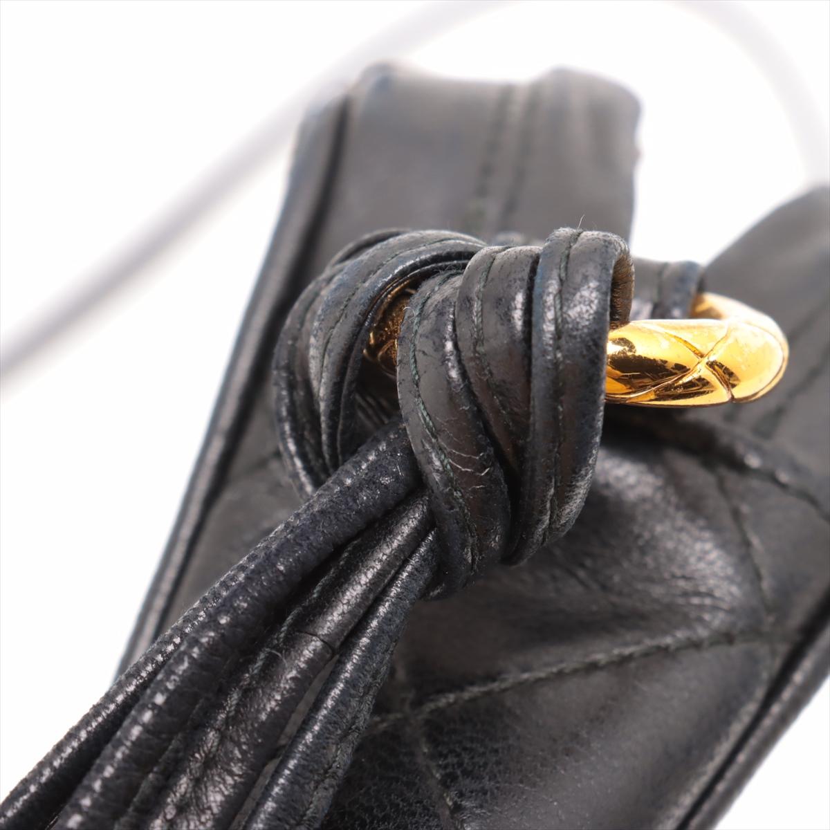 Chanel CC Logo Matelasse Lambskin Tassel Camera Bag Black For Sale 7
