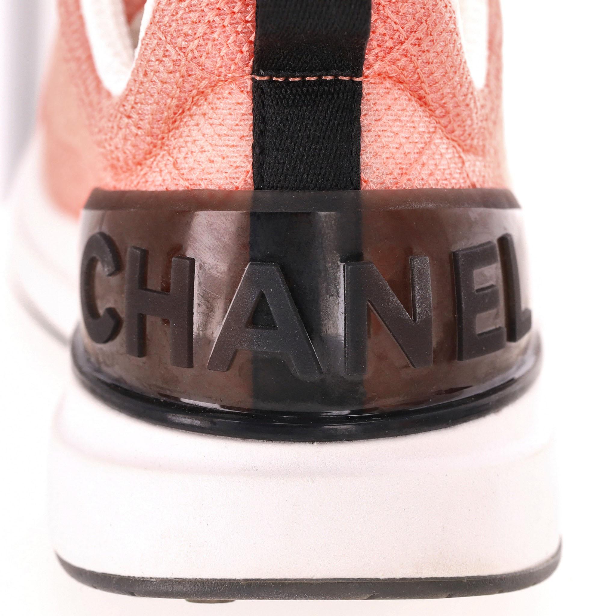 Chanel 'CC' Logo Mesh Embroidered Sneakers For Sale 2