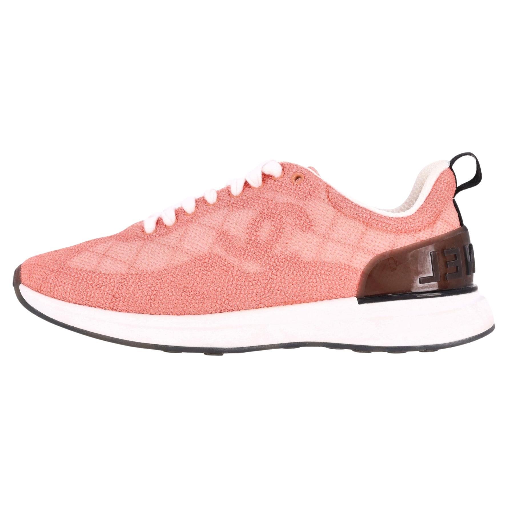 Chanel 'CC' Logo Mesh Embroidered Sneakers For Sale