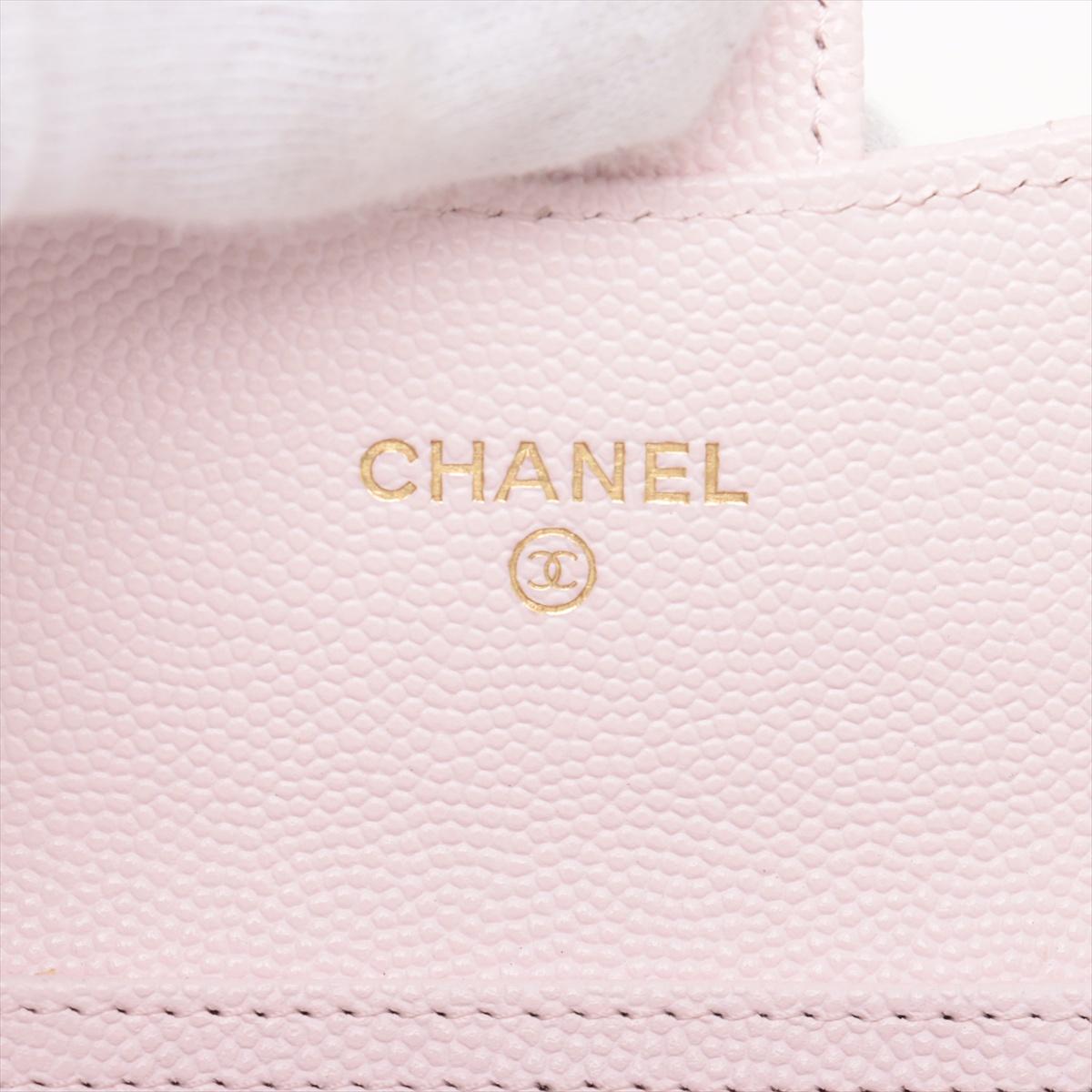 Chanel CC Logo Mini Matelasse Caviar Skin Chain Shoulder Bag Pink 6