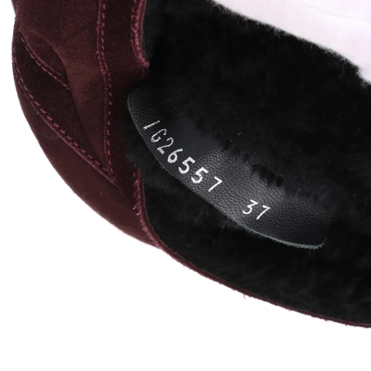 Chanel CC Logo Mouton Botas Largas Burdeos en venta 12