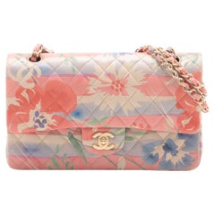 Chanel CC Logo Multicolor Watercolor Floral Matelasse Lambskin Double Flap Doubl