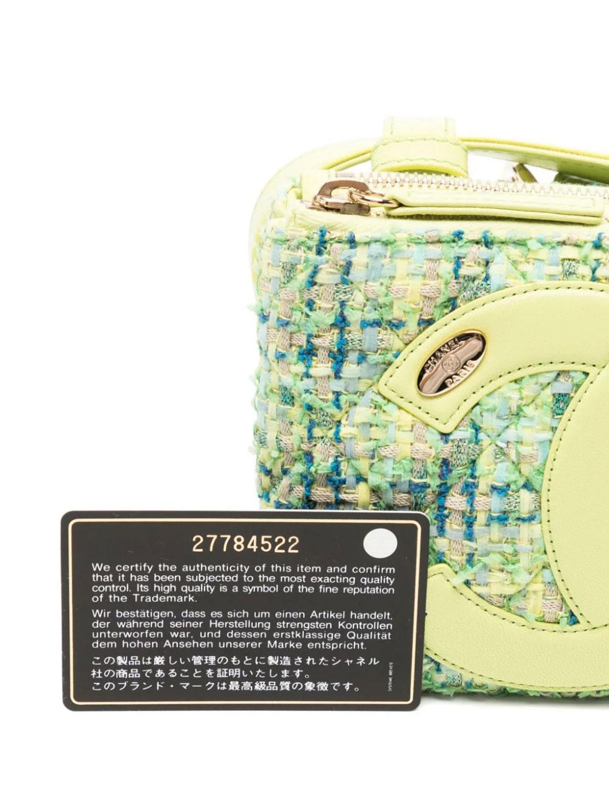 Chanel CC Logo Neon Lime Green Fantasy Tweed Waist Fanny Belt Bag For Sale 3