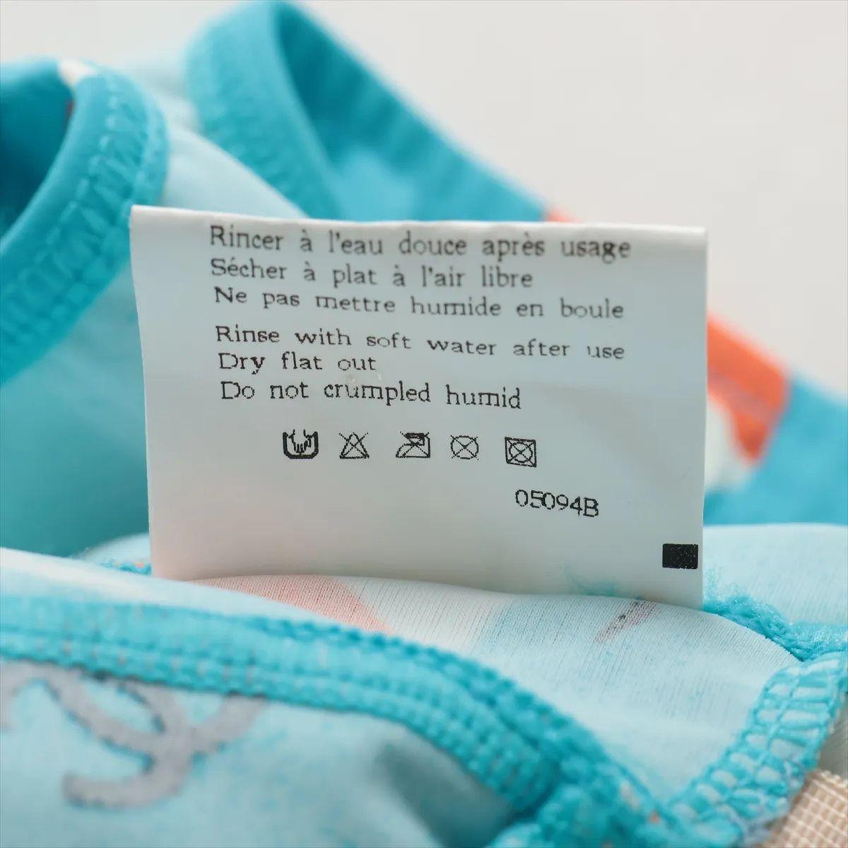 Chanel CC Logo Nylon One-Piece Swimwear Light Blue For Sale 3