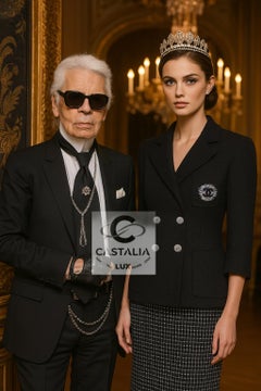 Chanel CC Logo Patch Black Tweed Jacket 36 FR