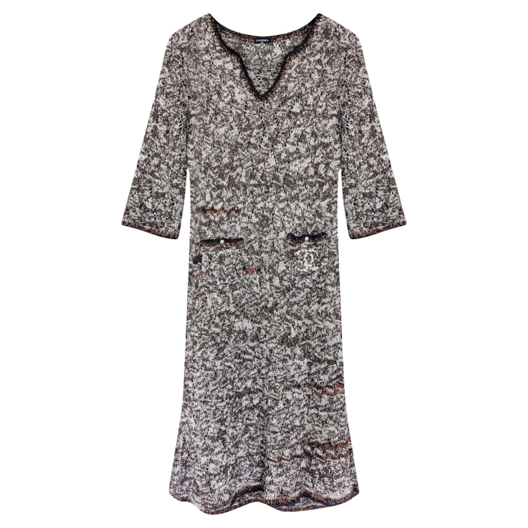 Chanel CC Logo Patch Woven Relaxed Dress For Sale