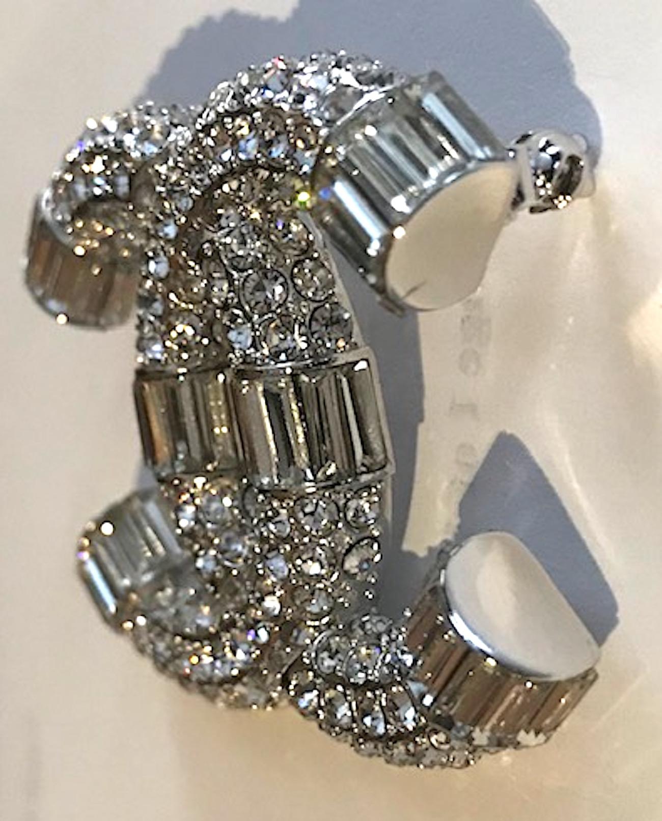 Chanel CC Logo Pave' Rhinestone Pin, 2019 In Excellent Condition In New York, NY