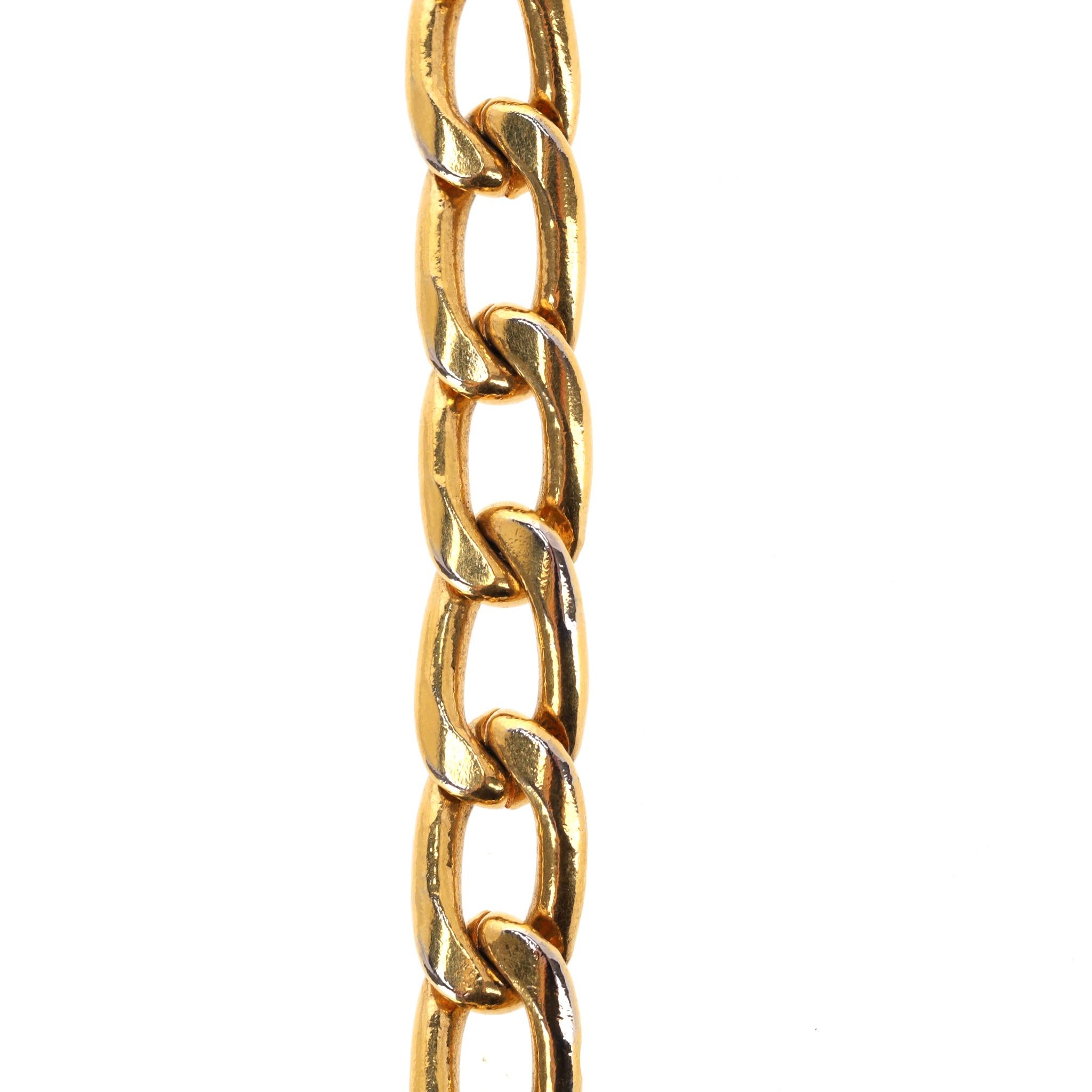 Chanel 'CC' Logo Pearl & 24k Gold Plated Chain Multi-Strand Belt For Sale 6