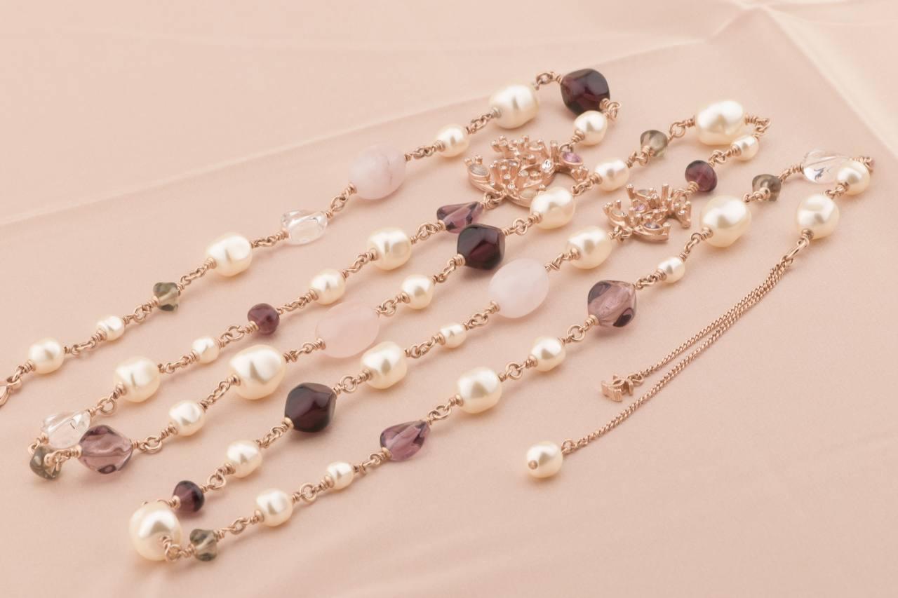 chanel pearl necklace long
