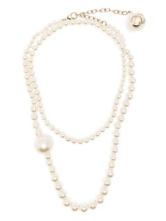 Chanel CC Logo Pearl Necklace