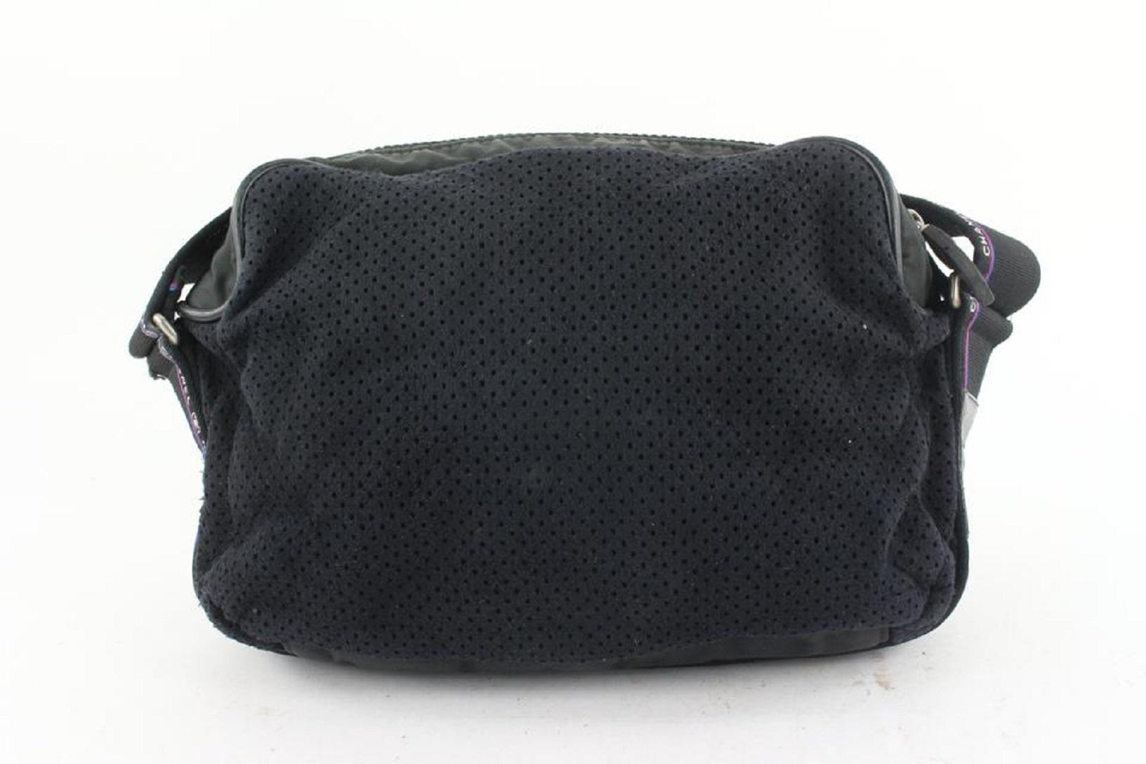 Chanel CC Logo Perforated Sports Messenger Bag 619cas616  For Sale 3