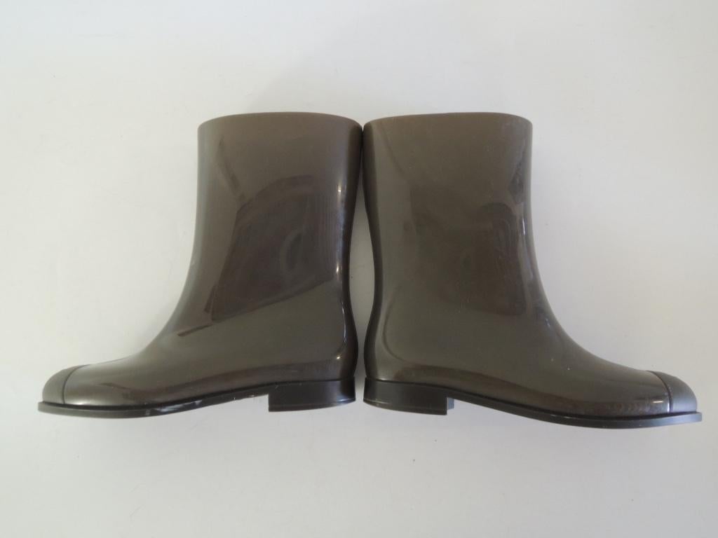 chanel green rain boots