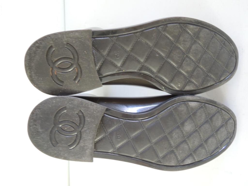Gray Chanel CC Logo Rain Boots Size 39
