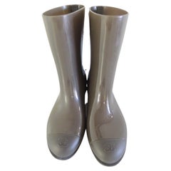 Chanel CC Logo Rain Boots Size 39