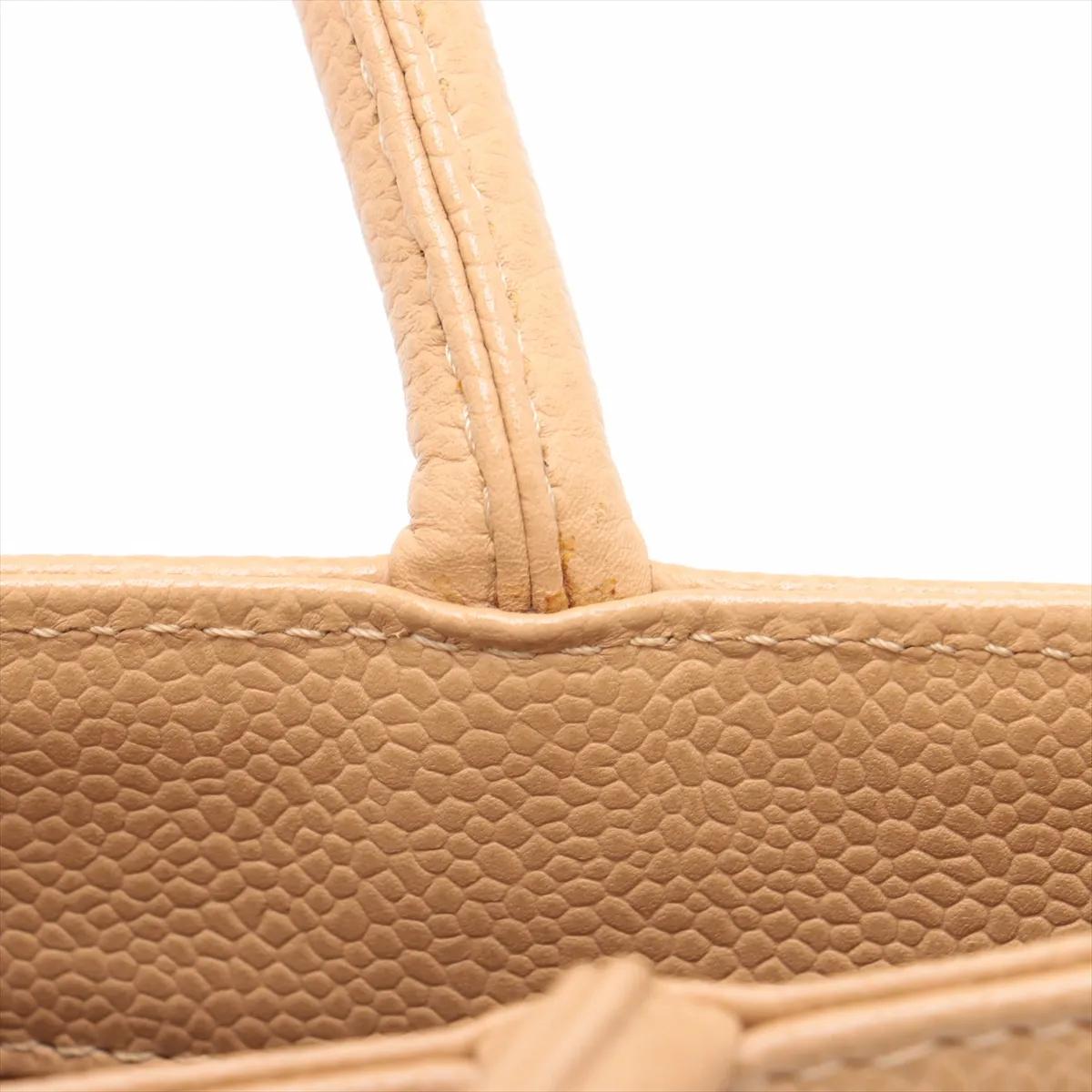 Chanel CC Logo Re-release Caviar Skin Tote Bag Beige im Angebot 11