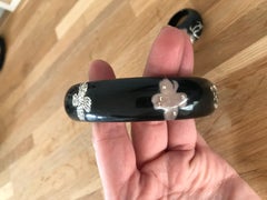 CHANEL. Bracelet et bague en strass avec logo CC