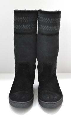 Chanel CC Logo Shearling Lined Mukluk Boots