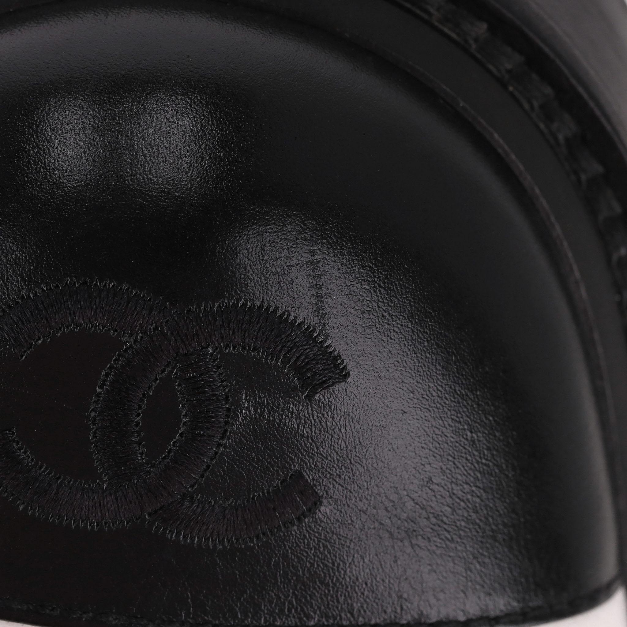 Chanel 'CC' Logo Shiny Goatskin Calfskin Diamond Quilted Combat Boots For Sale 8