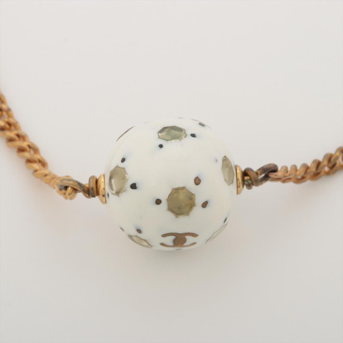 Chanel CC Logo Soccer Ball Charm Bracelet In Good Condition For Sale In Humacao, PR