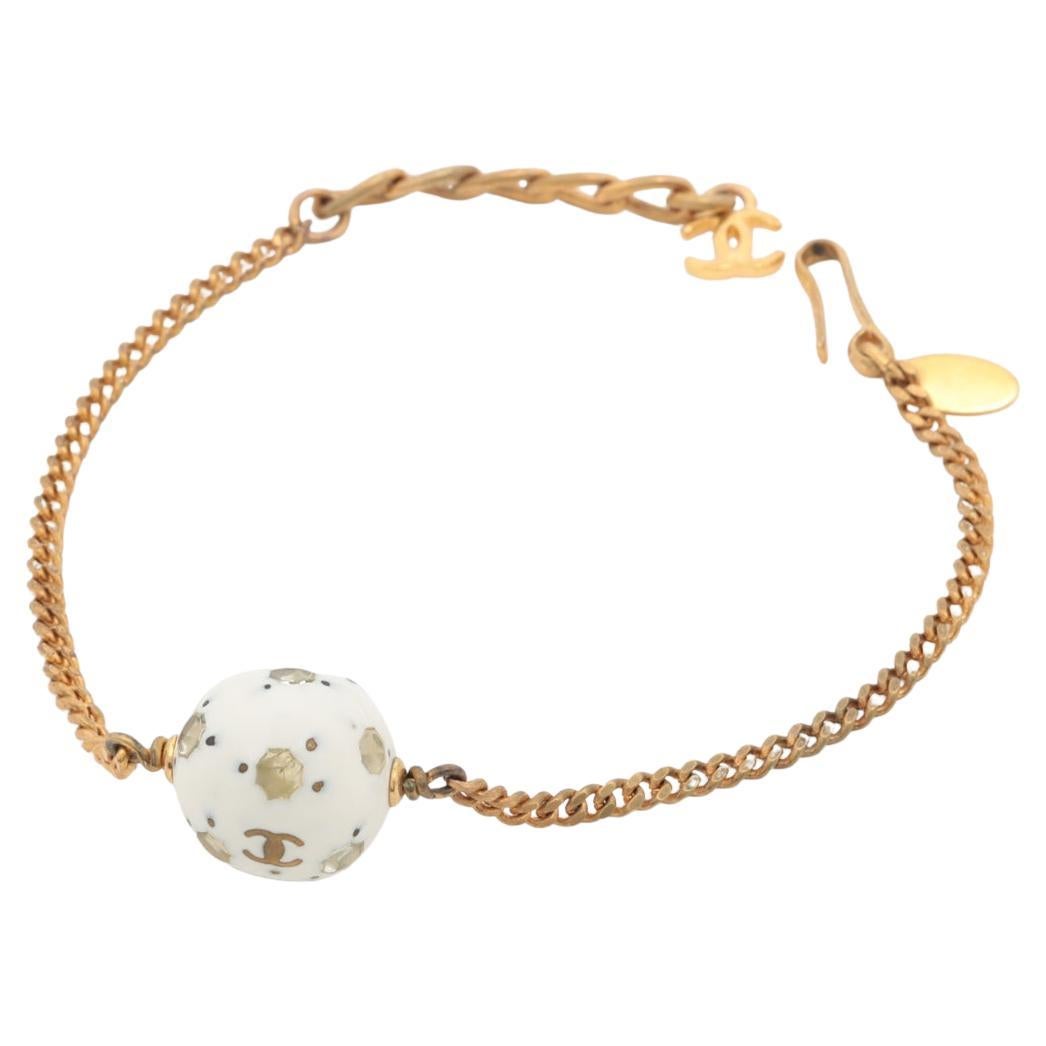 Chanel CC Logo Soccer Ball Charm Bracelet