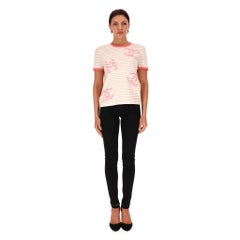 Chanel 'CC' Logo Striped Cotton Top