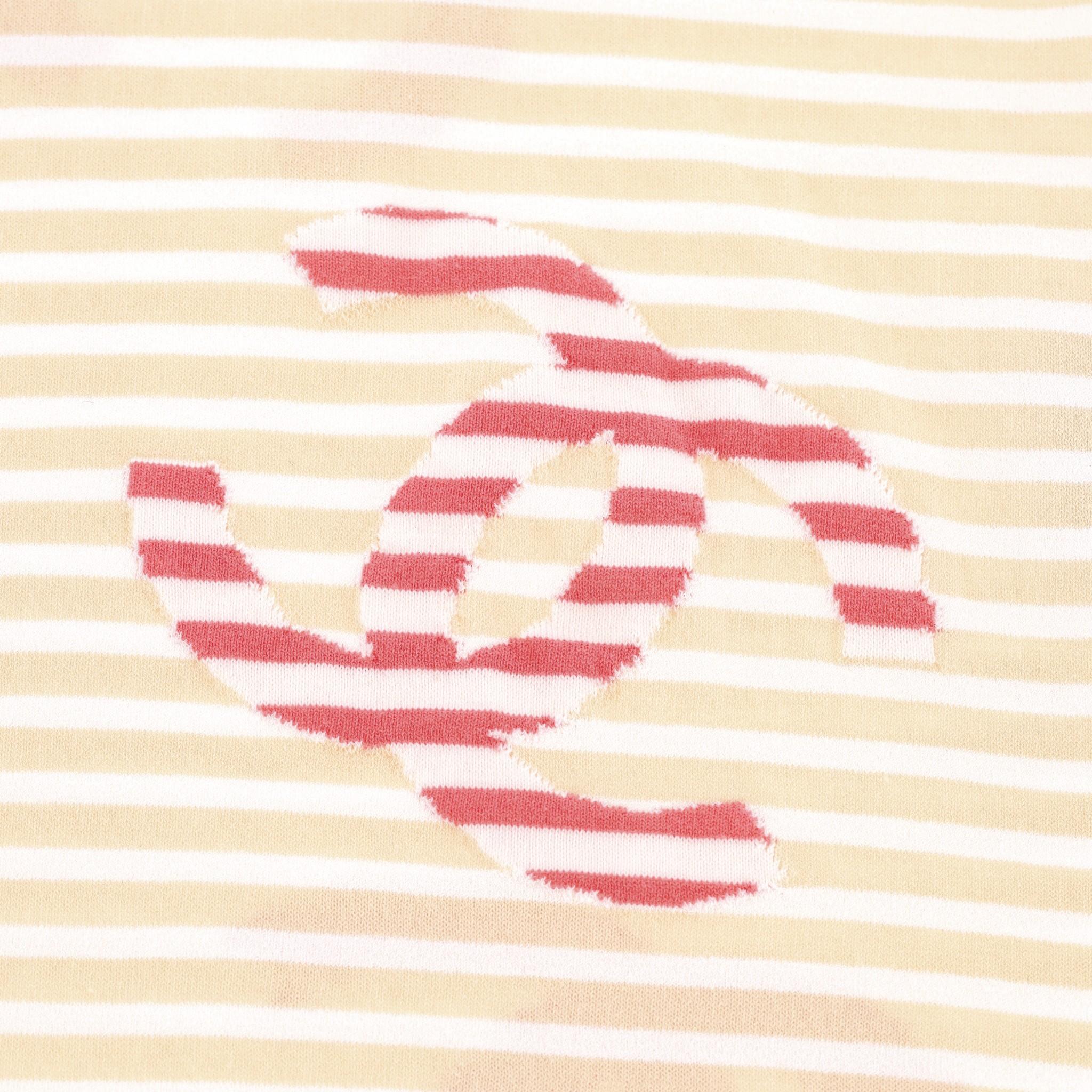 Chanel 'CC' Logo gestreiftes Baumwoll-Top Damen