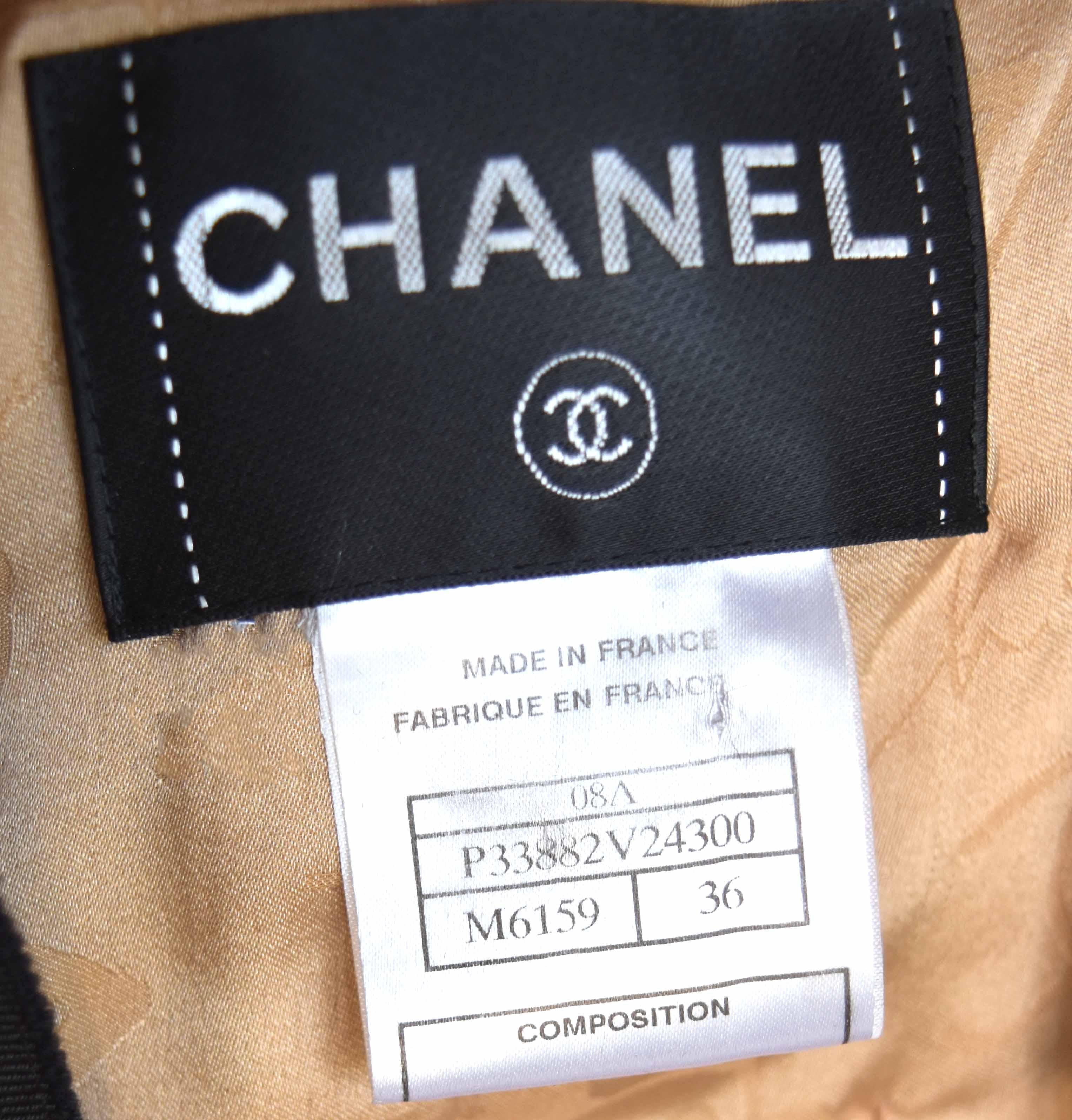 Chanel CC Logo Studded Tweed Wool Jacket 08A 2008 New Fr 36 For Sale 3