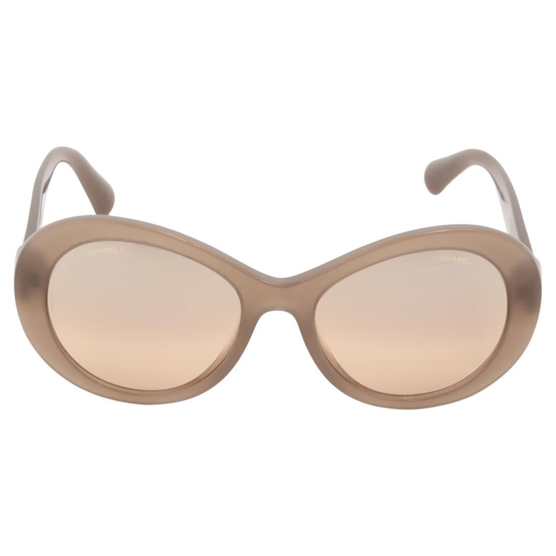 Chanel CC Logo Sunglass Plastic Beige For Sale