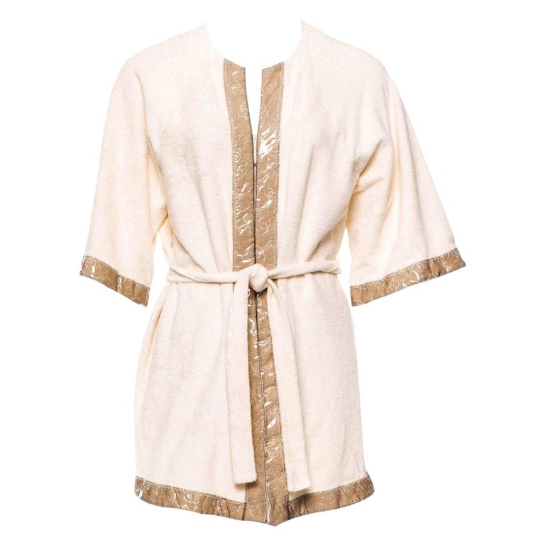 Chanel CC Logo Terrycloth Terry Towel Bath Robe Pool Beach Swim Cover Up at 1stDibs chanel