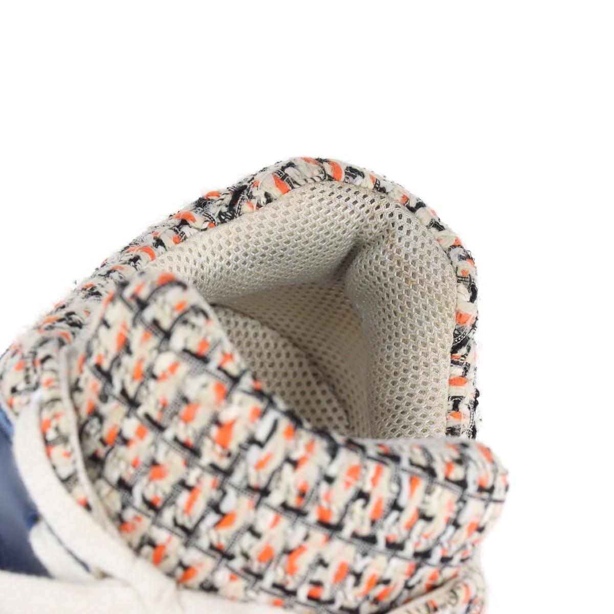 Chanel CC Logo Tweed x Sneakers in pelle Multicolore 10