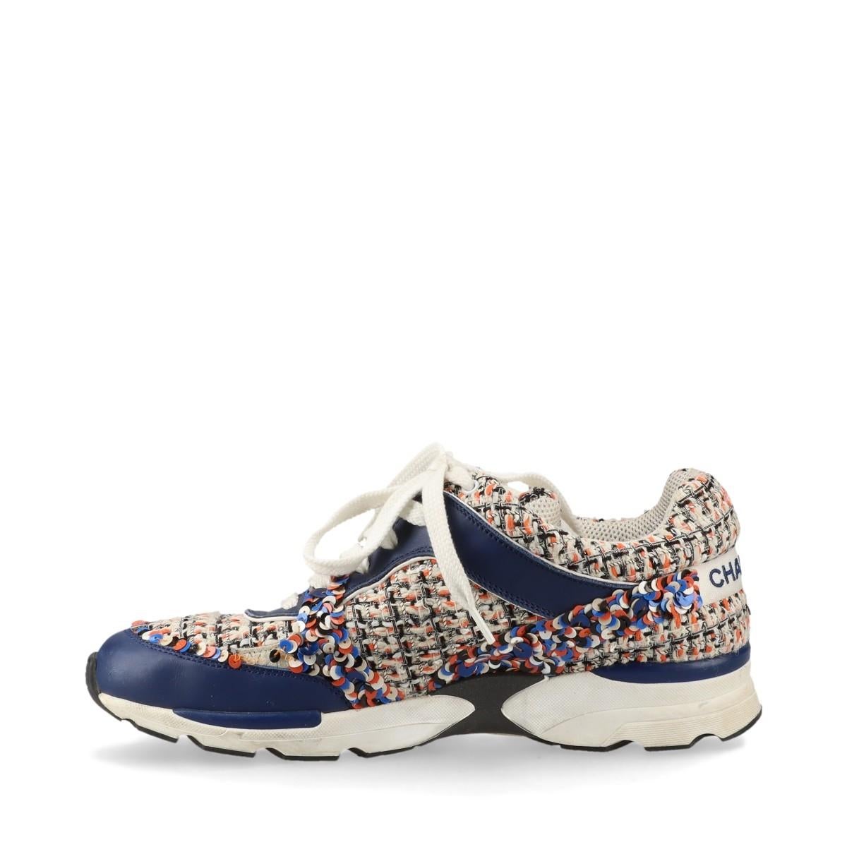 da uomo o donna Chanel CC Logo Tweed x Sneakers in pelle Multicolore