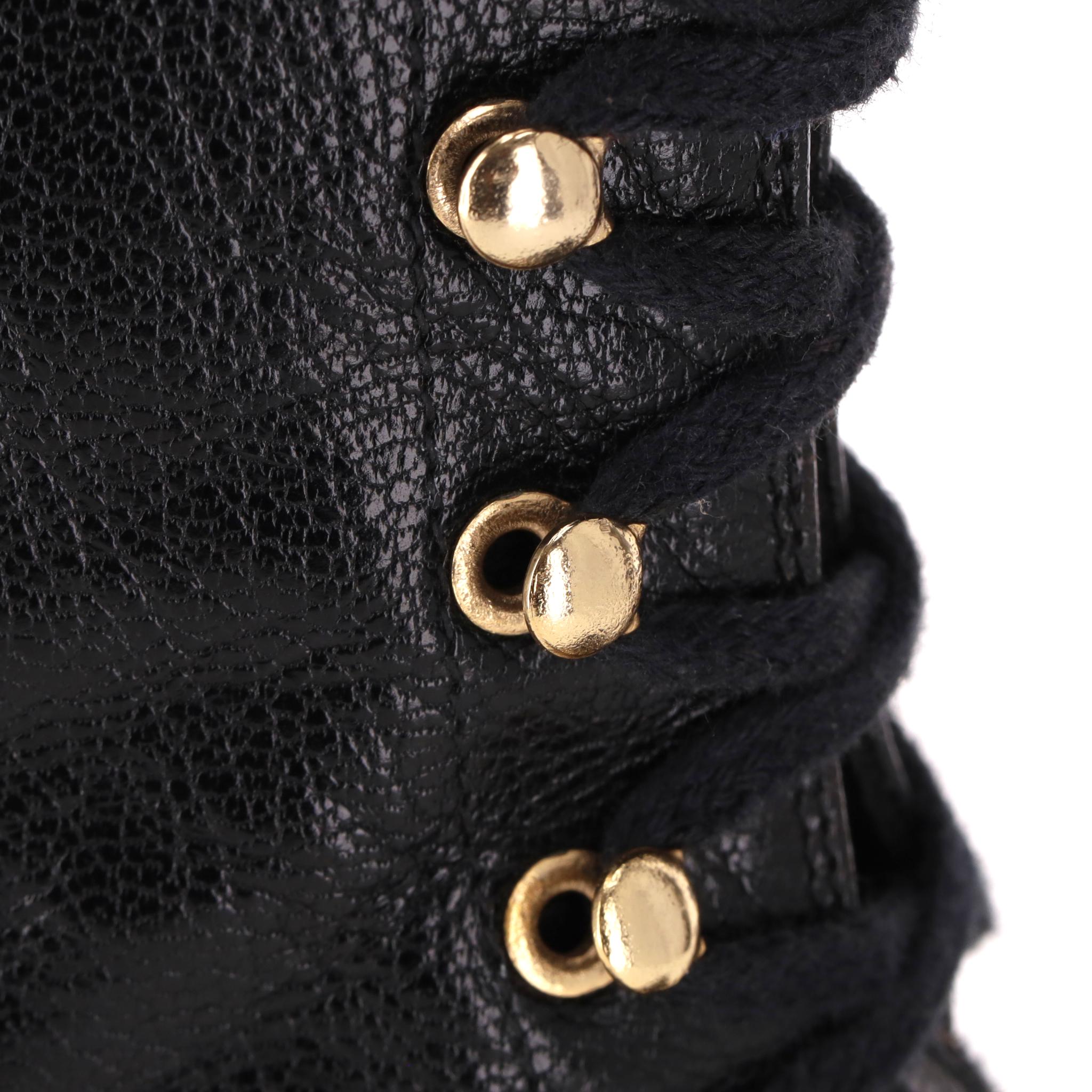 Chanel 'CC' Logo Utah Eagle Biker Boots For Sale 2