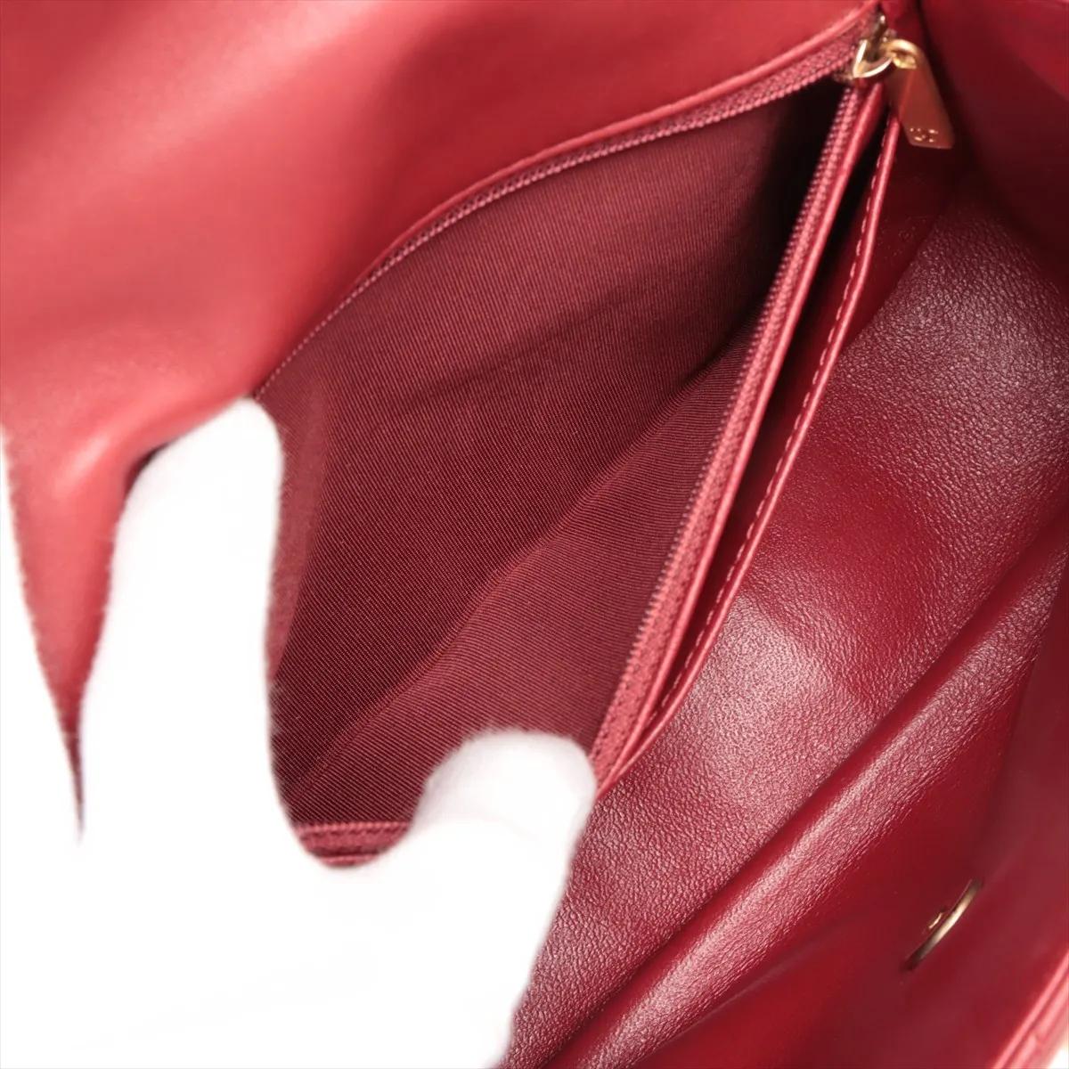 *Chanel CC Logo Stitch by Stitch in pelle di agnello a due vie Rosso 6