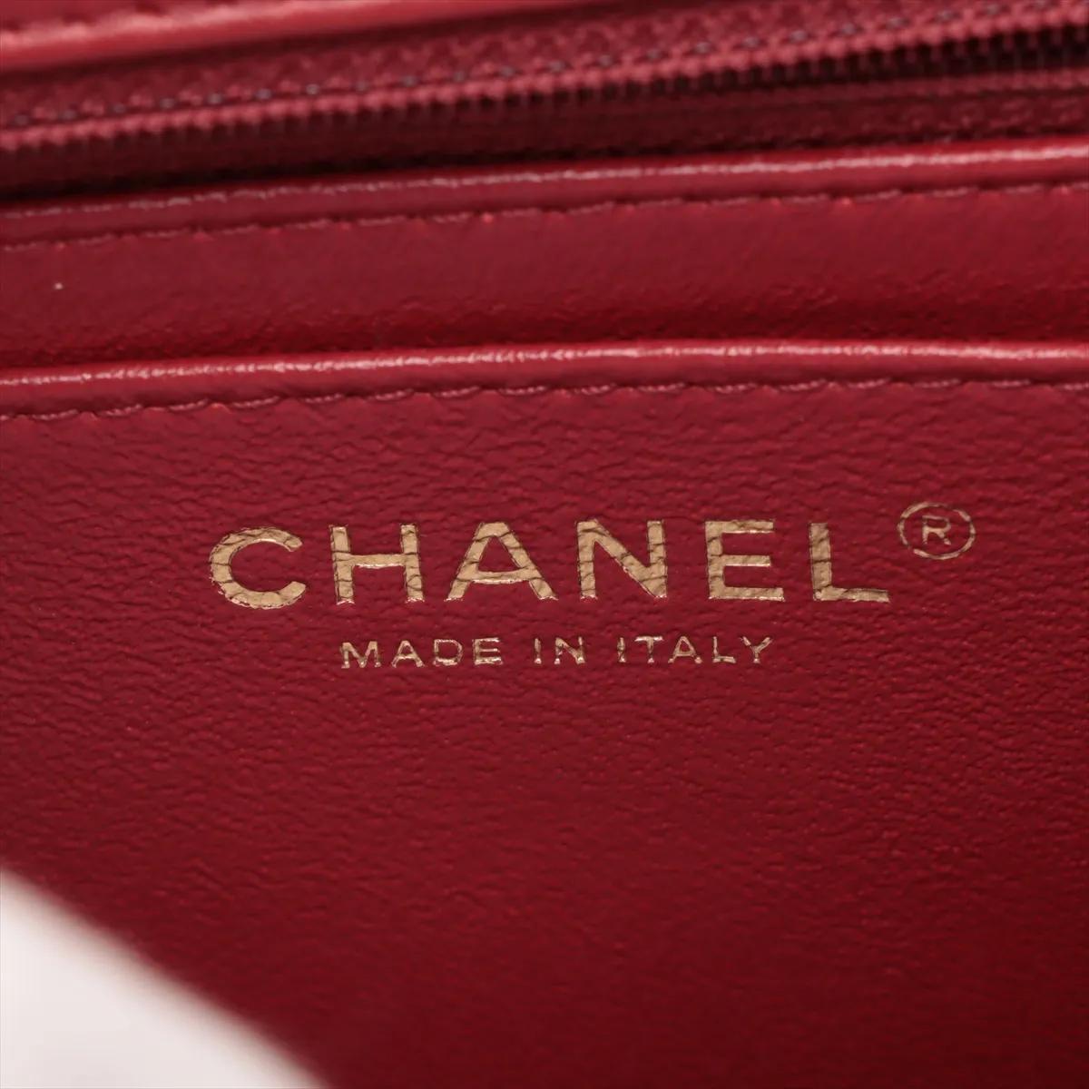 *Chanel CC Logo Stitch by Stitch in pelle di agnello a due vie Rosso 11