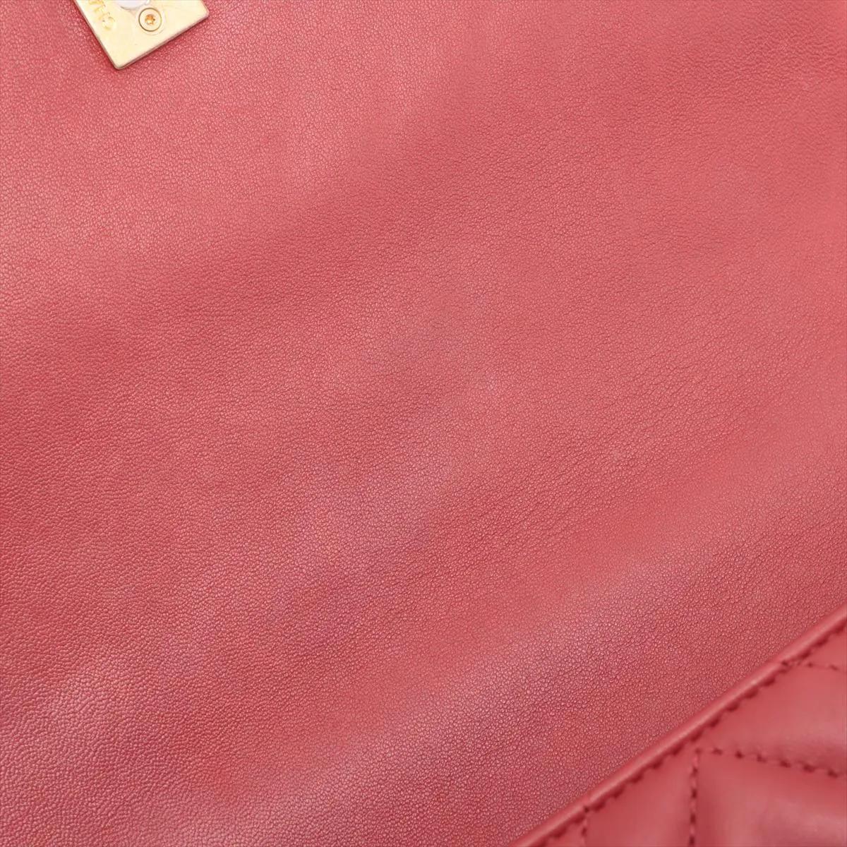 *Chanel CC Logo Stitch by Stitch in pelle di agnello a due vie Rosso 12