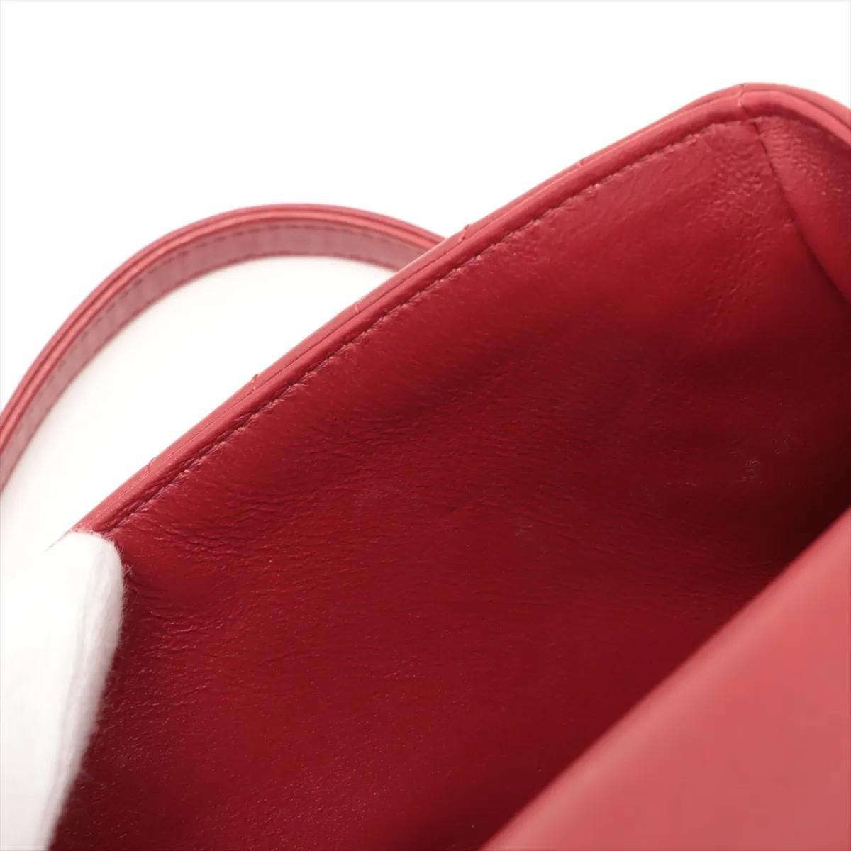 *Chanel CC Logo Stitch by Stitch in pelle di agnello a due vie Rosso 14
