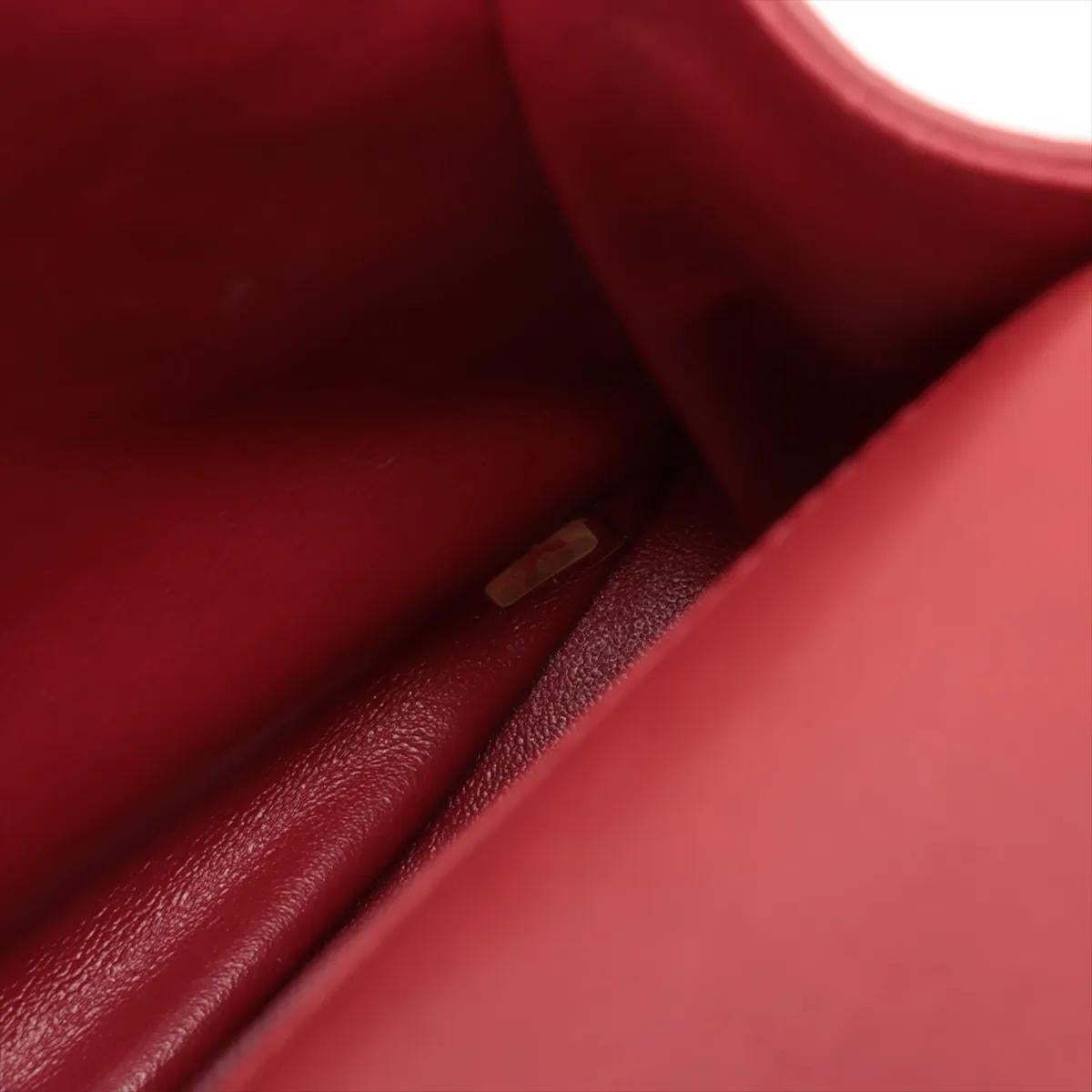 *Chanel CC Logo Stitch by Stitch in pelle di agnello a due vie Rosso 15