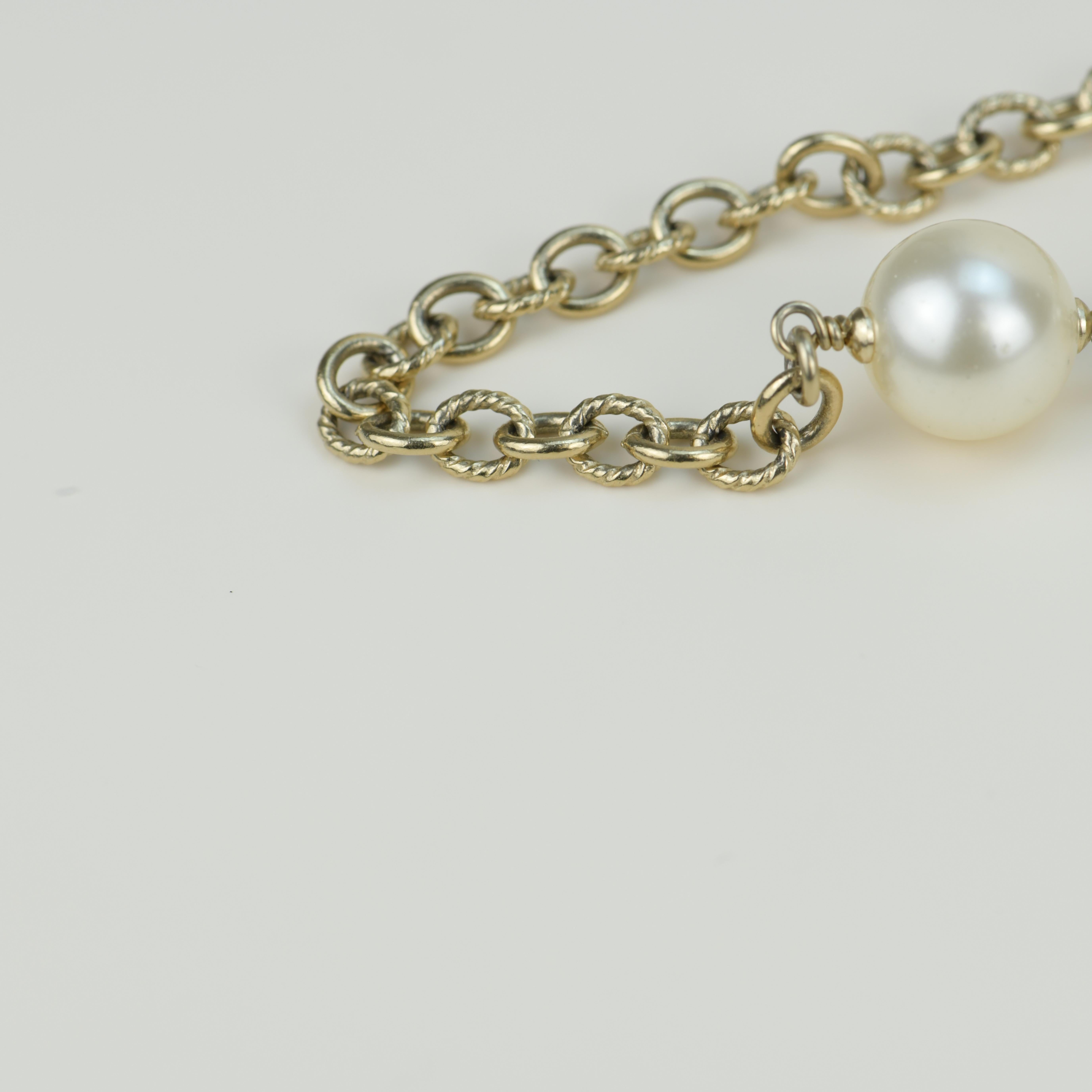 Chanel CC Logo White Pearl Long Necklace 8