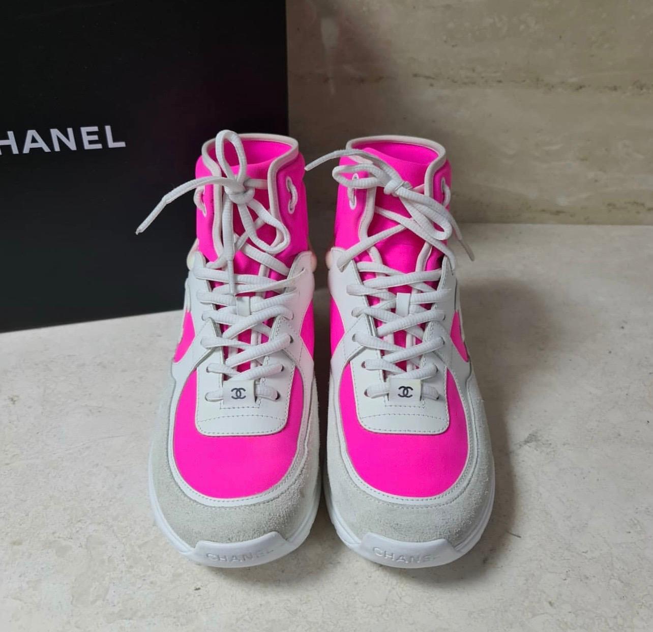 high top chanel sneakers