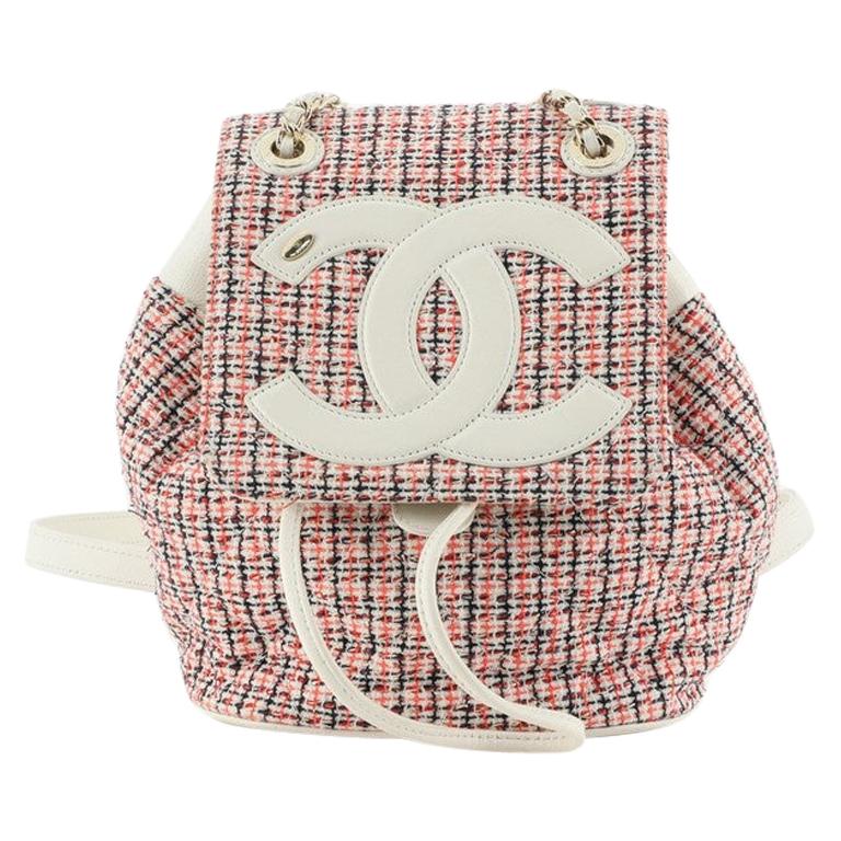 Chanel CC Mania Backpack Tweed with Lambskin Small