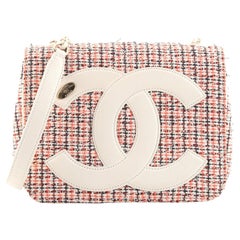 Chanel CC Mania Flap Bag Tweed with Lambskin Small