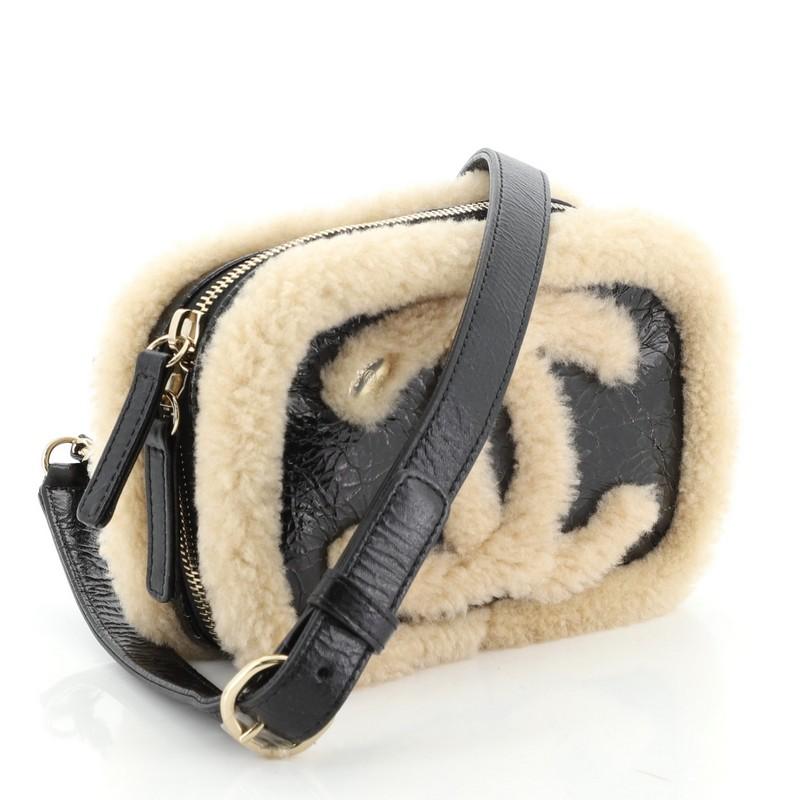 chanel shearling waist bag