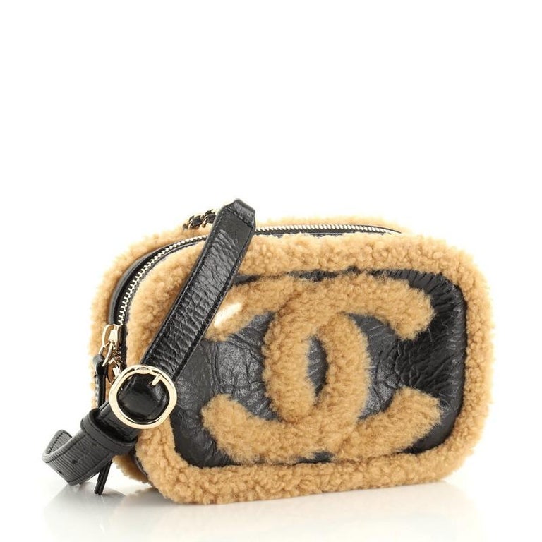 chanel shearling waist bag